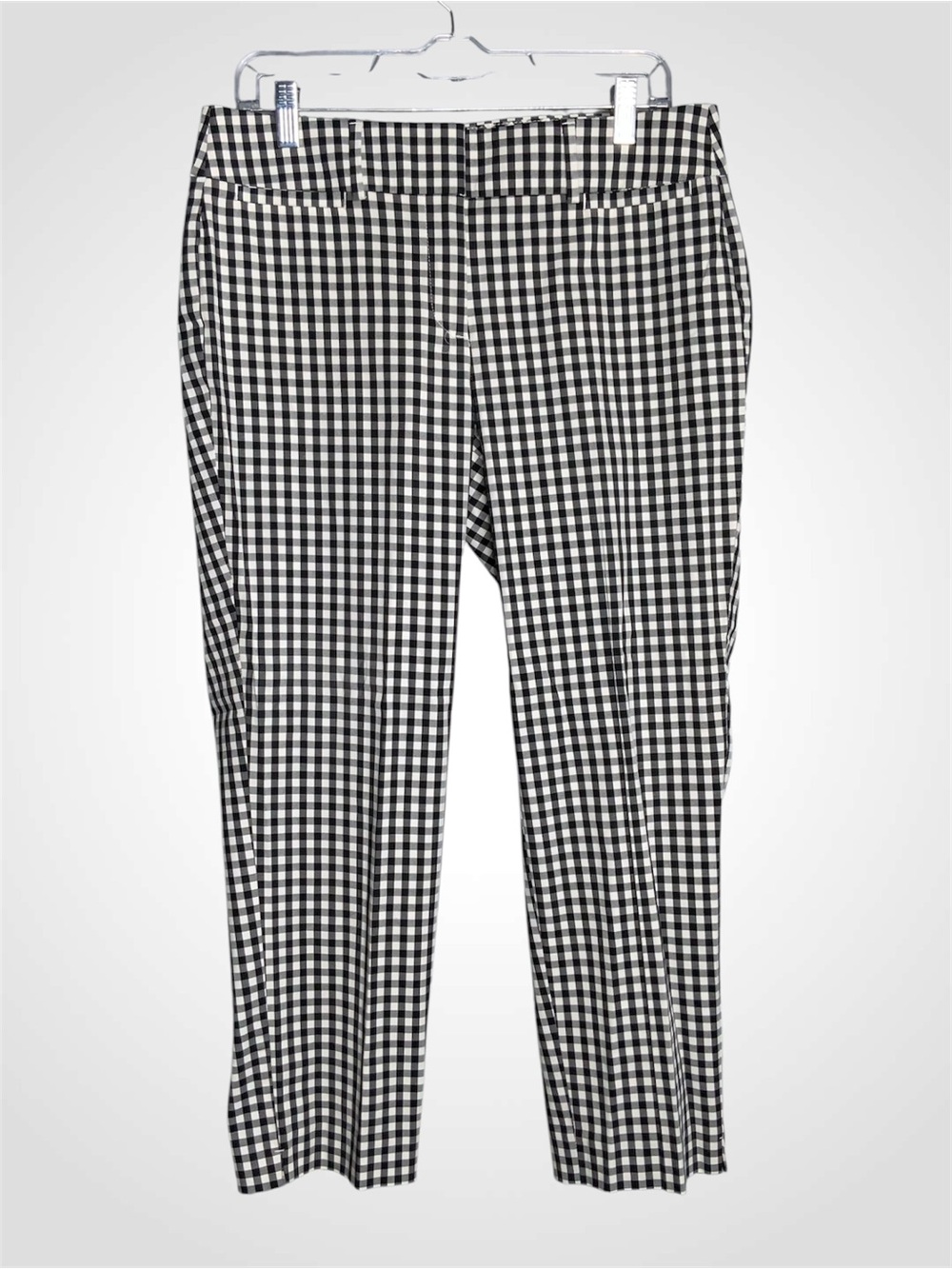 Ann Taylor Black & White Gingham Capri Size 8